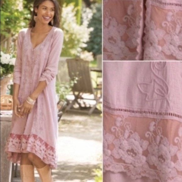 Soft Surroundings Dresses & Skirts - Soft Surroundings Genevieve pink boho dress med